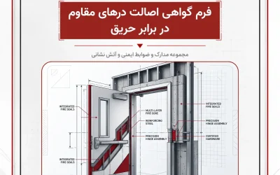 بانک مدارک فرم گواهی اصالت درهای مقاوم در برابر حریق